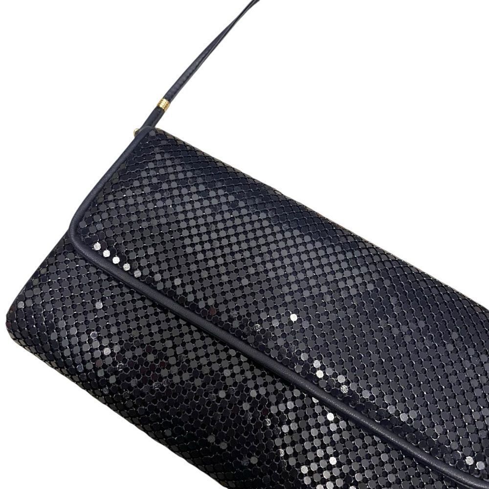 Whiting And Davis Navy Chainmail Clutch Crossbody… - image 3